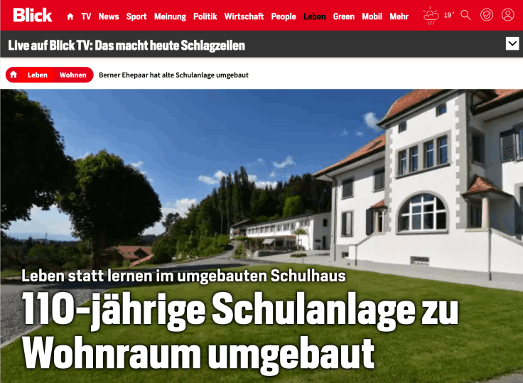 Blick - Leben statt lernen im umgebauten Schulhaus